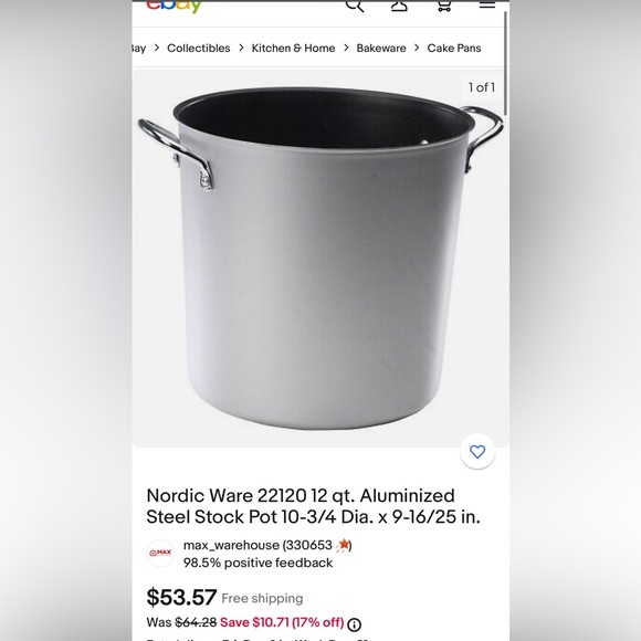 nordic ware n 1402 stock pot - Picture 1 of 4